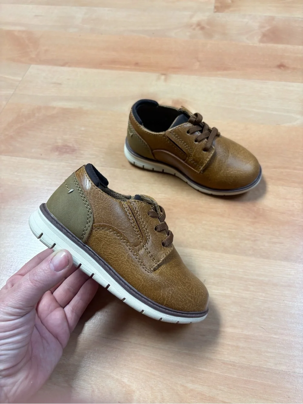 Mix No. 6 Lil Bob Toddler Dress Shoes Brown Faux Leather Oxfords Size 8